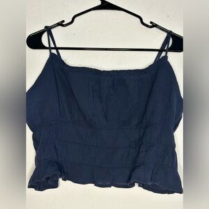 Abound Navy Spaghetti Strap Crop Top Size Large